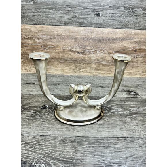 Antique WMF Ikora Germany Silverplate Tulip Art Deco Candelabra Candle Holder - Picture 6 of 13